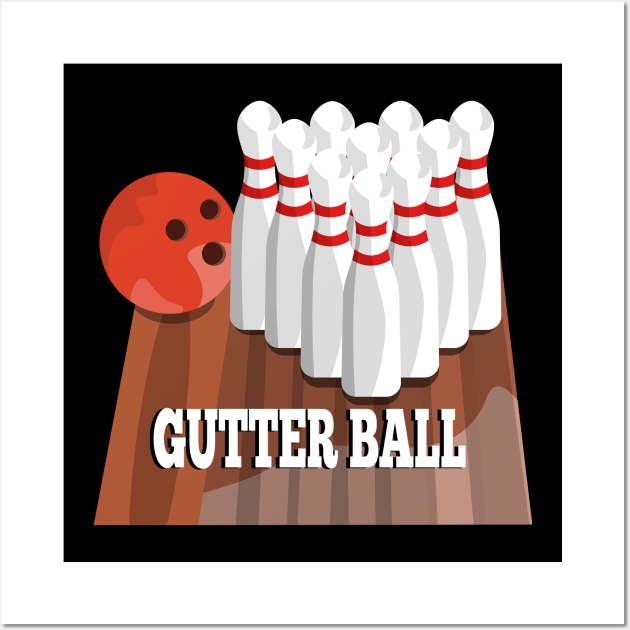 Tenpin bowling Gutter Ball Wall Art by mailboxdisco